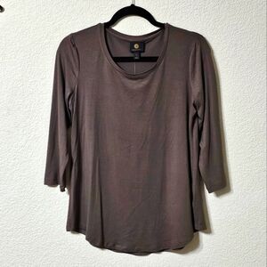 JM Collection Shirt Womens XS Scoop Neck 3/4 Sleeve Stretch Pullover Top